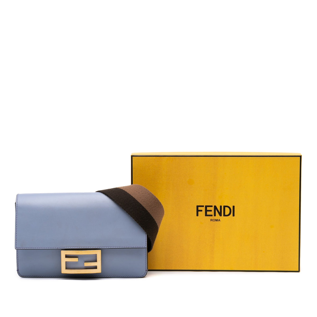 Fendi Calfskin Flat Baguette Crossbody