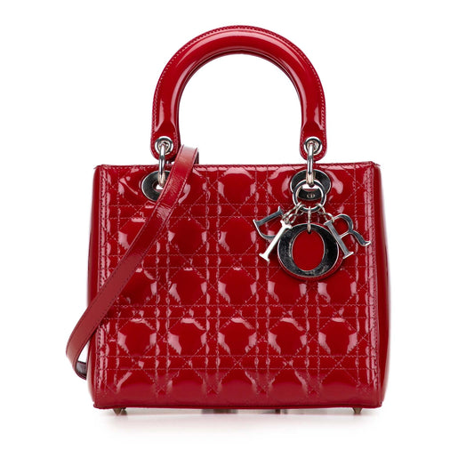 Dior Medium Patent Cannage Lady Dior