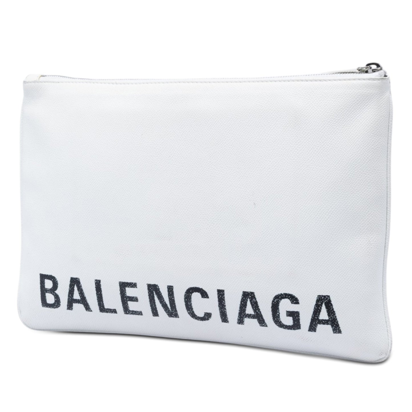 Balenciaga Leather Ville Logo Zip Pouch