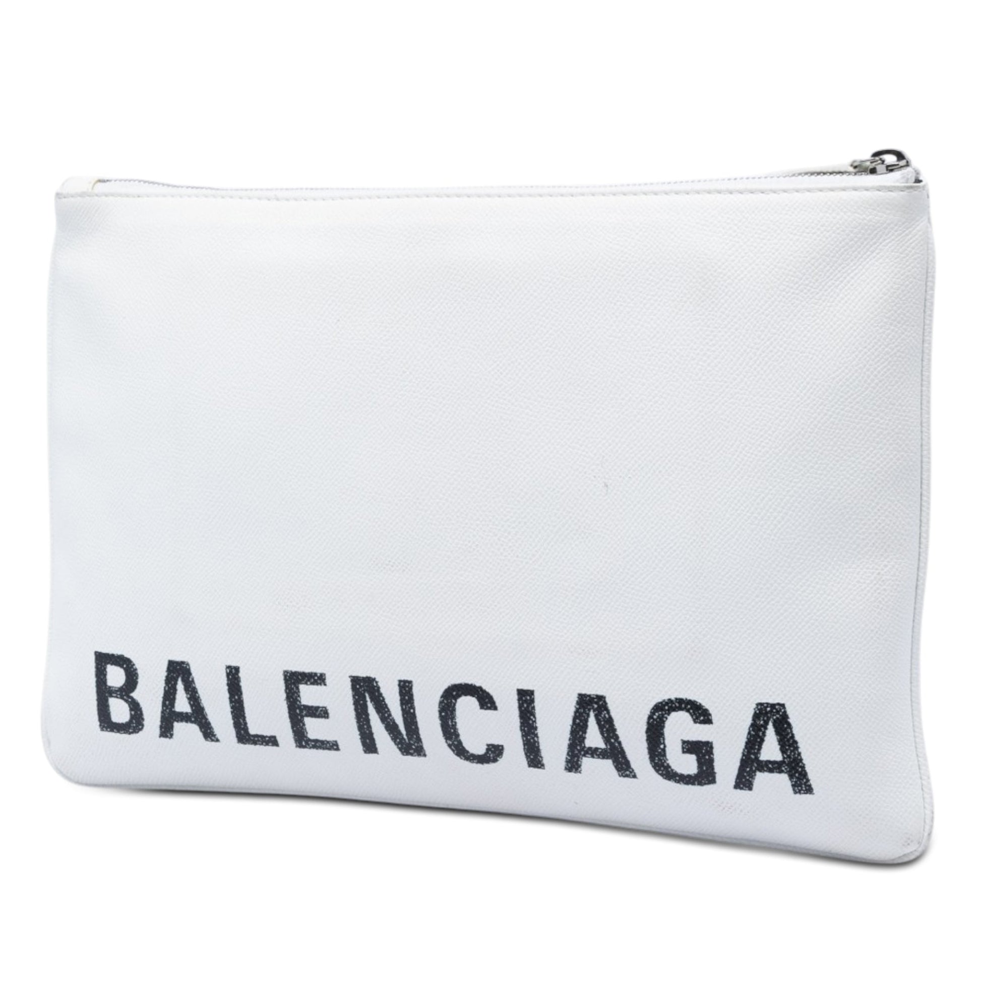 Balenciaga Leather Ville Logo Zip Pouch