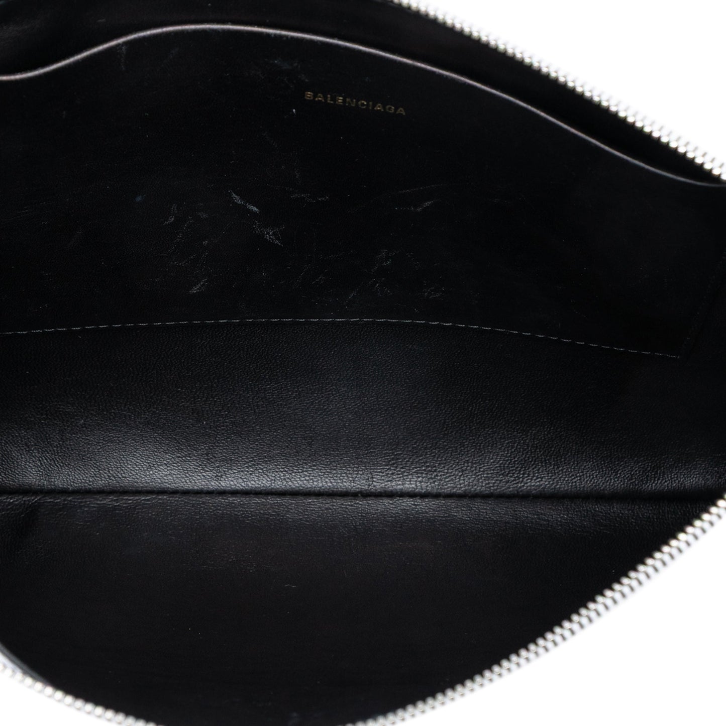 Balenciaga Leather Ville Logo Zip Pouch