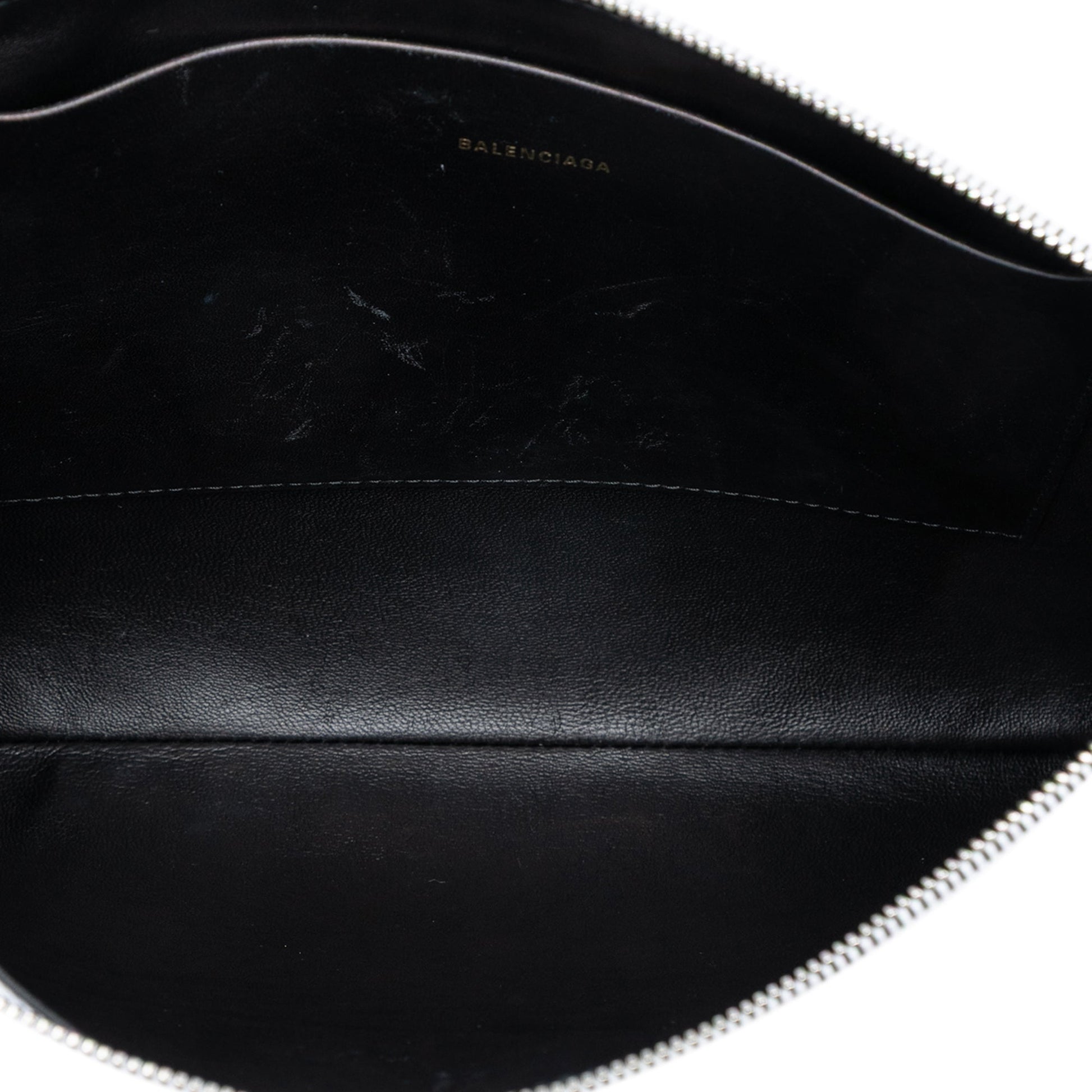 Balenciaga Leather Ville Logo Zip Pouch