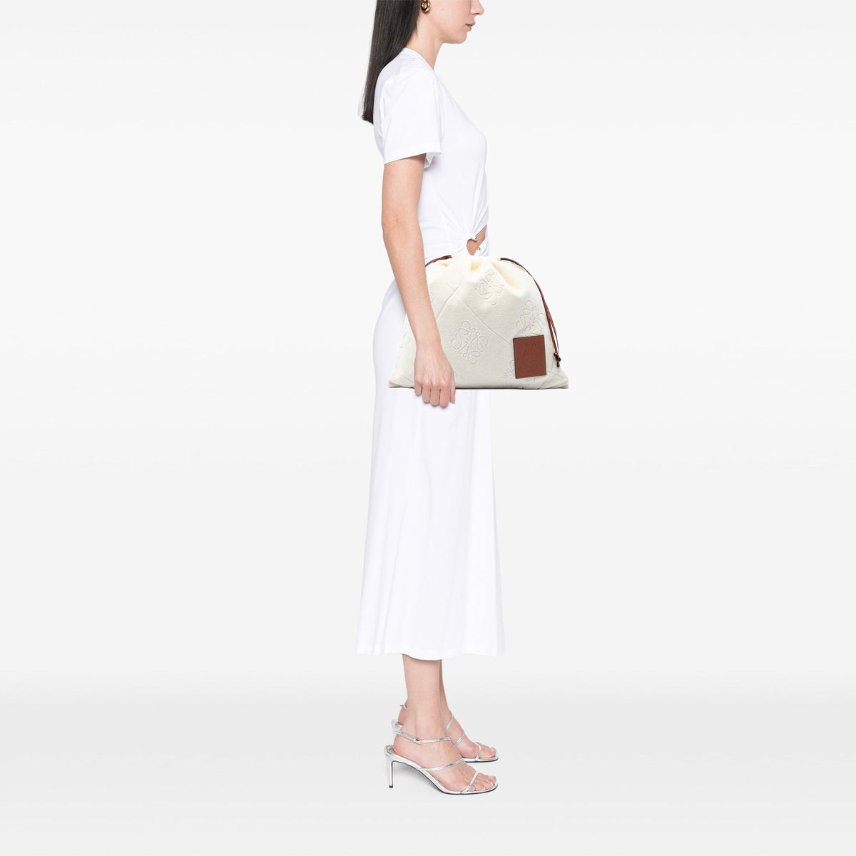 LOEWE Anagram Terry Cloth Drawstring Pouch