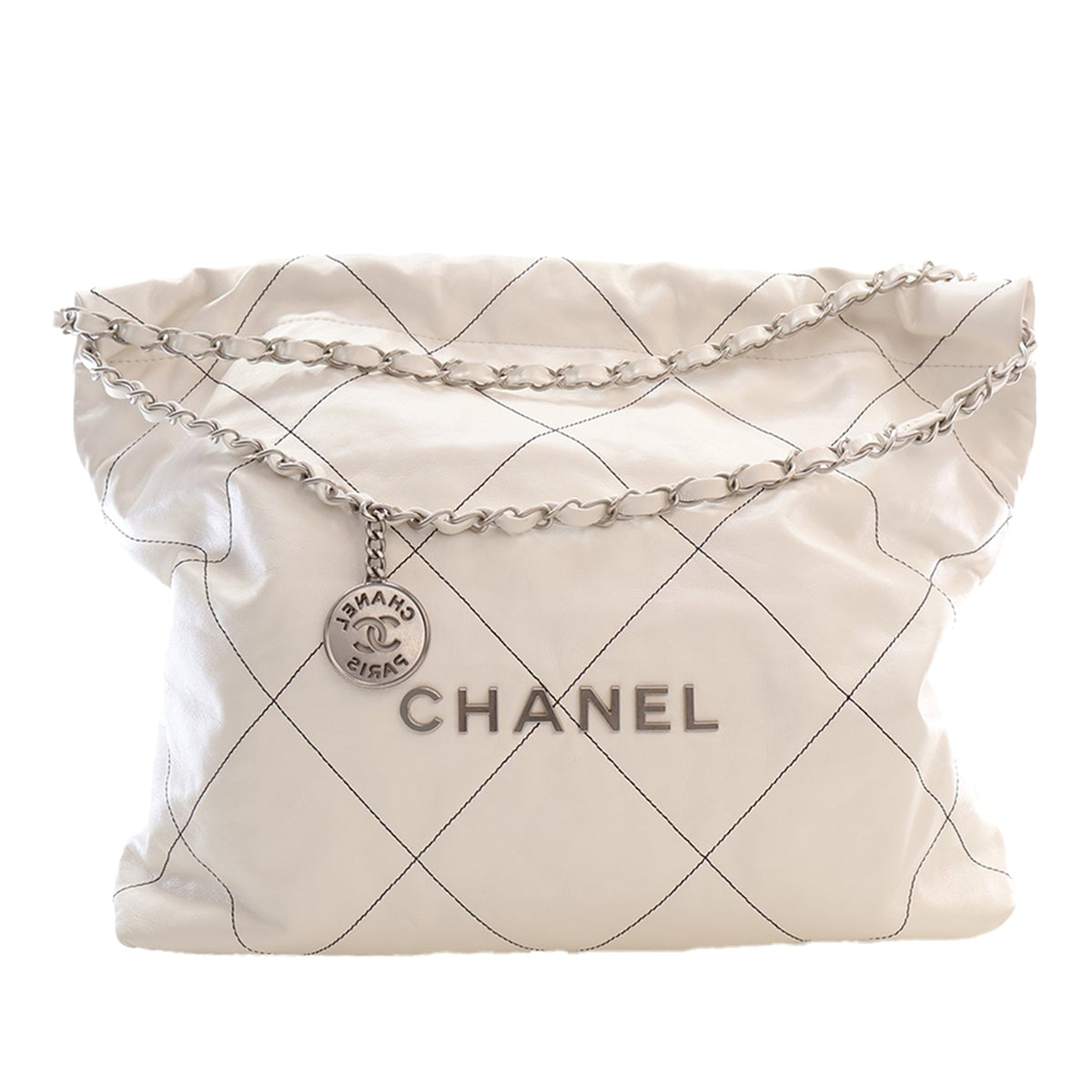 Chanel Small Quilted Shiny Calfskin 22 Handbag