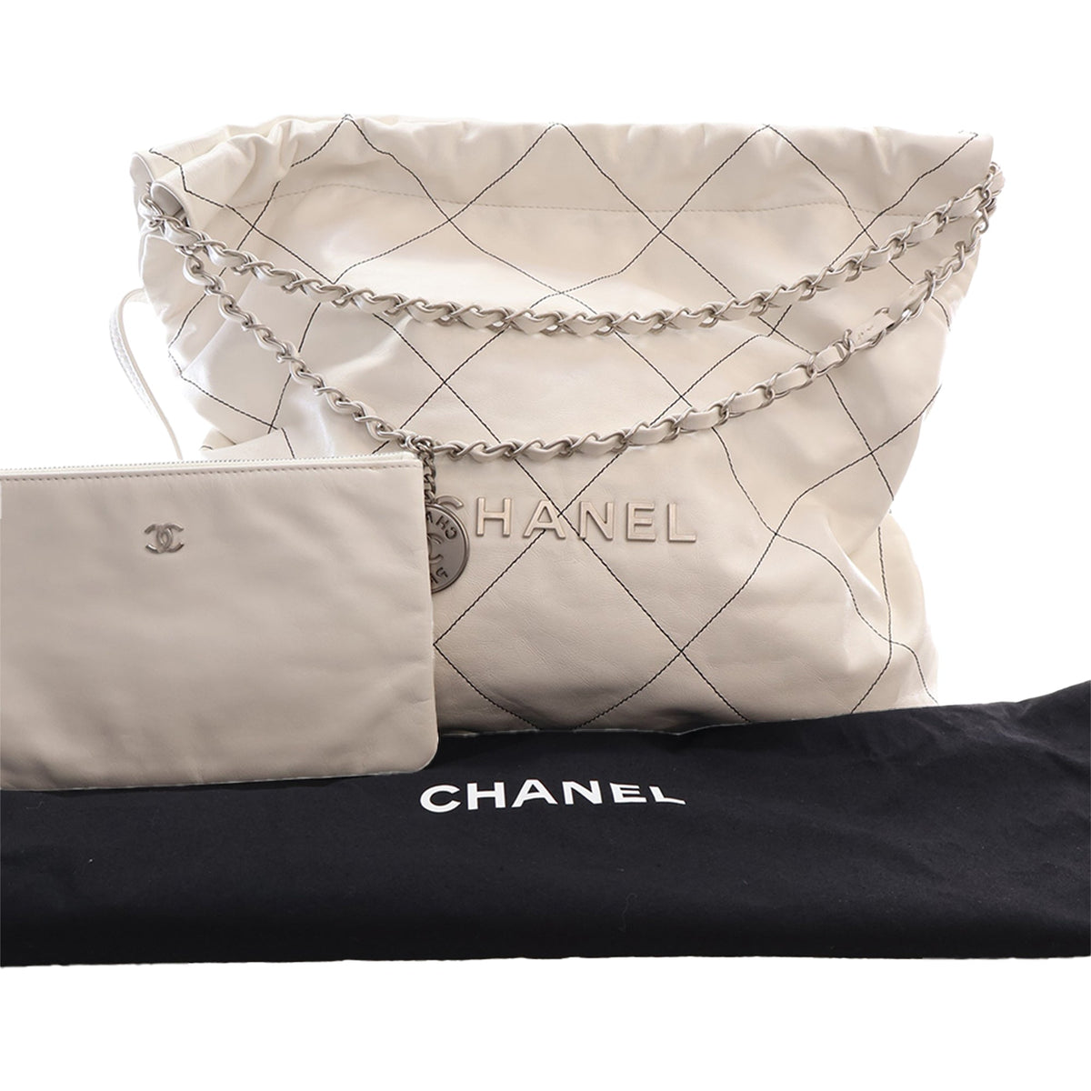 Chanel Small Quilted Shiny Calfskin 22 Handbag