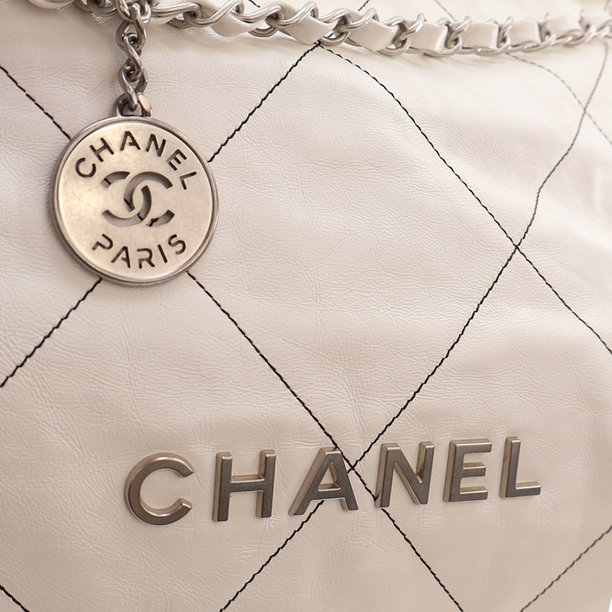 Chanel Small Quilted Shiny Calfskin 22 Handbag