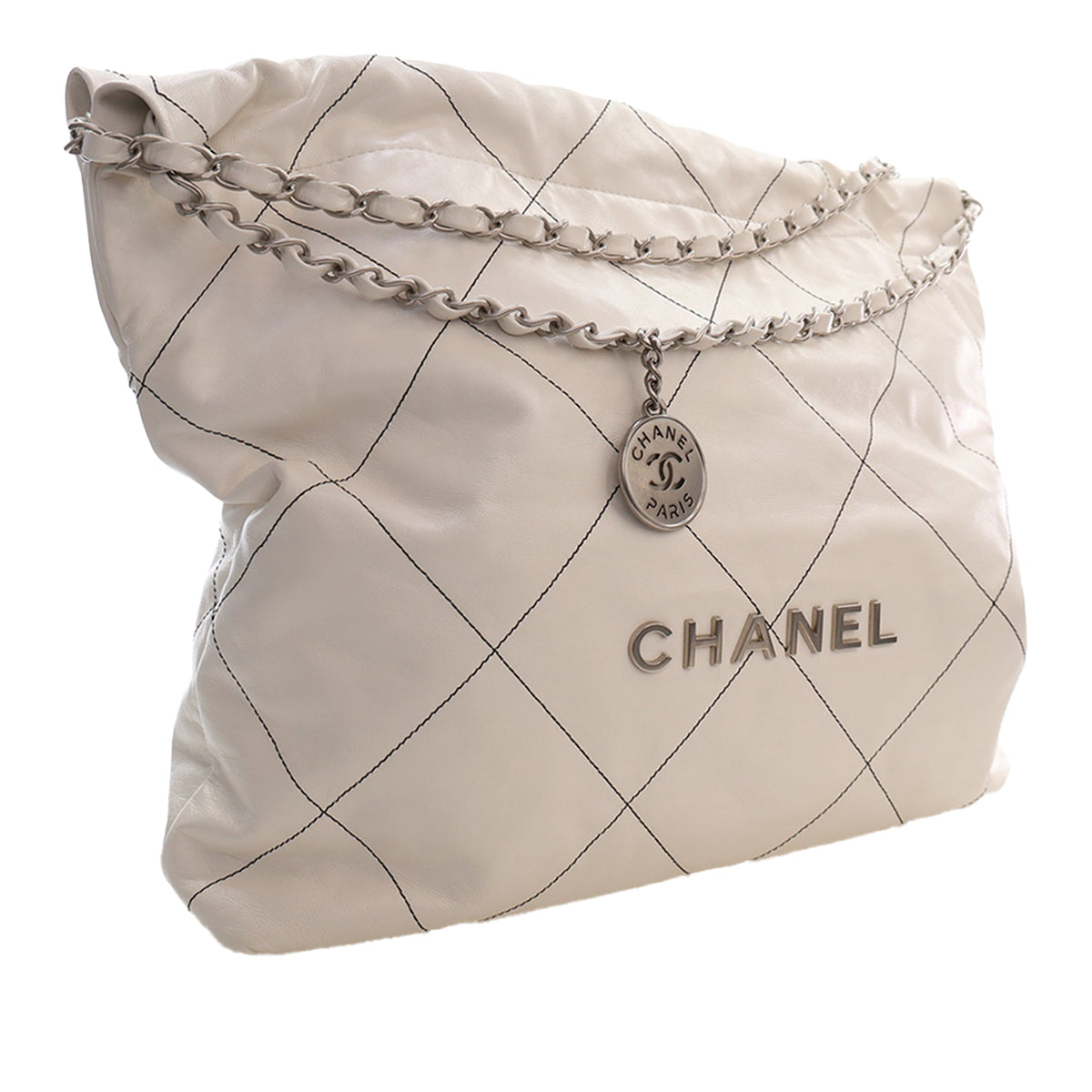 Chanel Small Quilted Shiny Calfskin 22 Handbag
