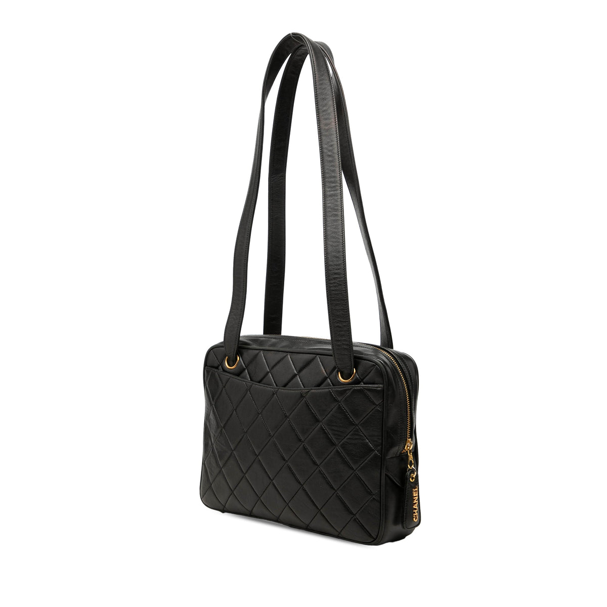 Chanel Quilted Lambskin Shoulder Bag — Black