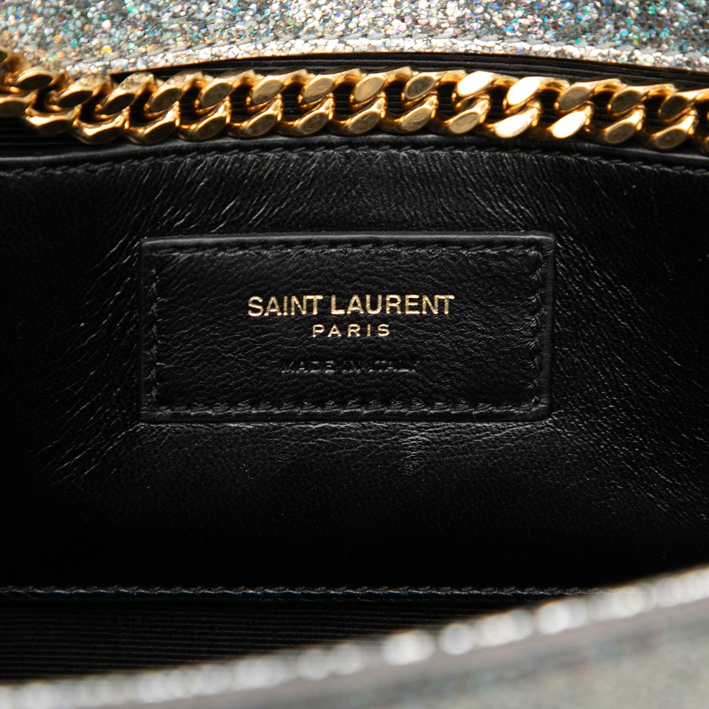 Saint Laurent Medium Metallic Calfskin Classic Monogram Kate Crossbody