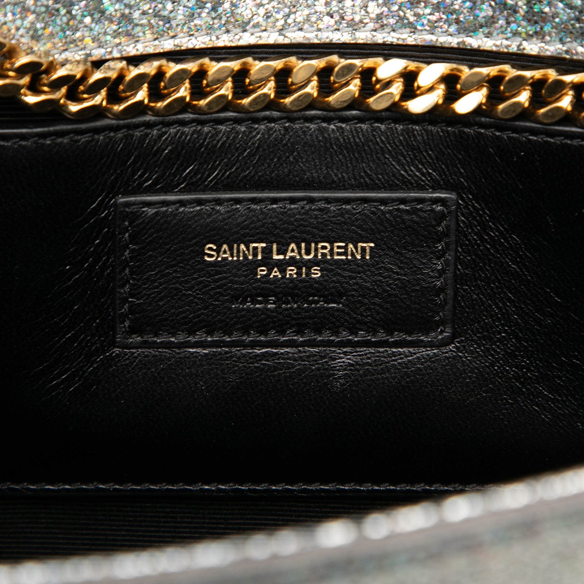 Saint Laurent Medium Metallic Calfskin Classic Monogram Kate Crossbody
