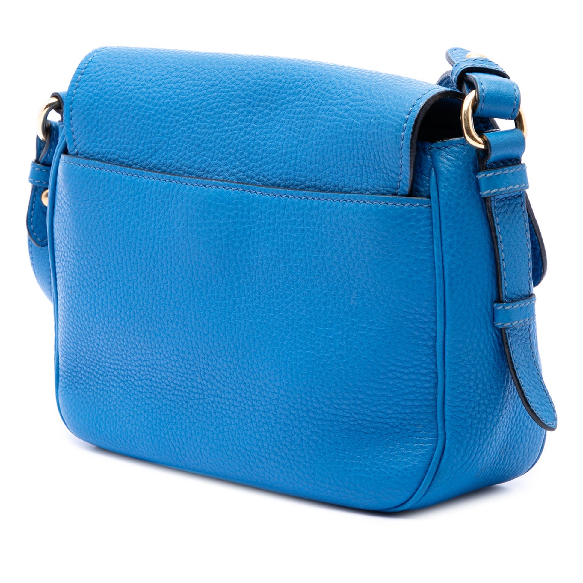 Prada Vitello Daino Double Buckle Messenger Bag