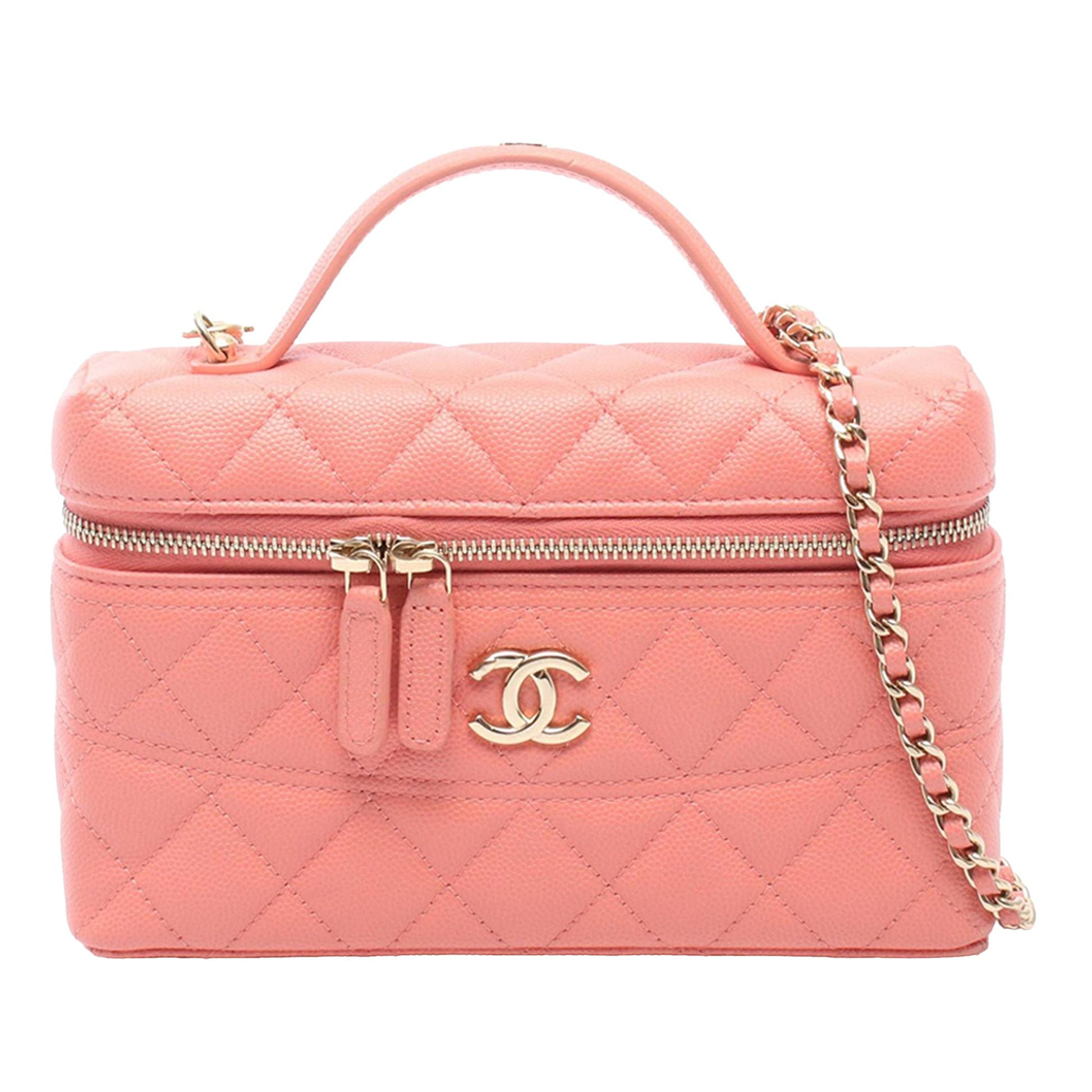 Chanel CC Quilted Caviar Vanity Case