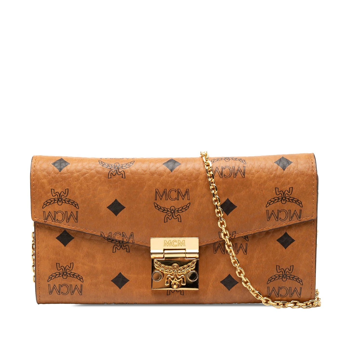 MCM Visetos Coated Canvas Patricia Wallet on Chain