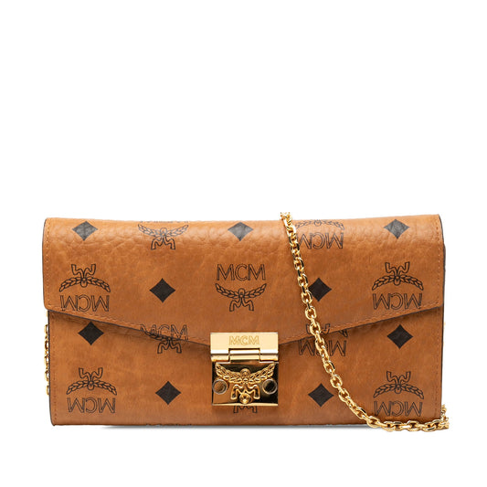 MCM Visetos Coated Canvas Patricia Wallet on Chain