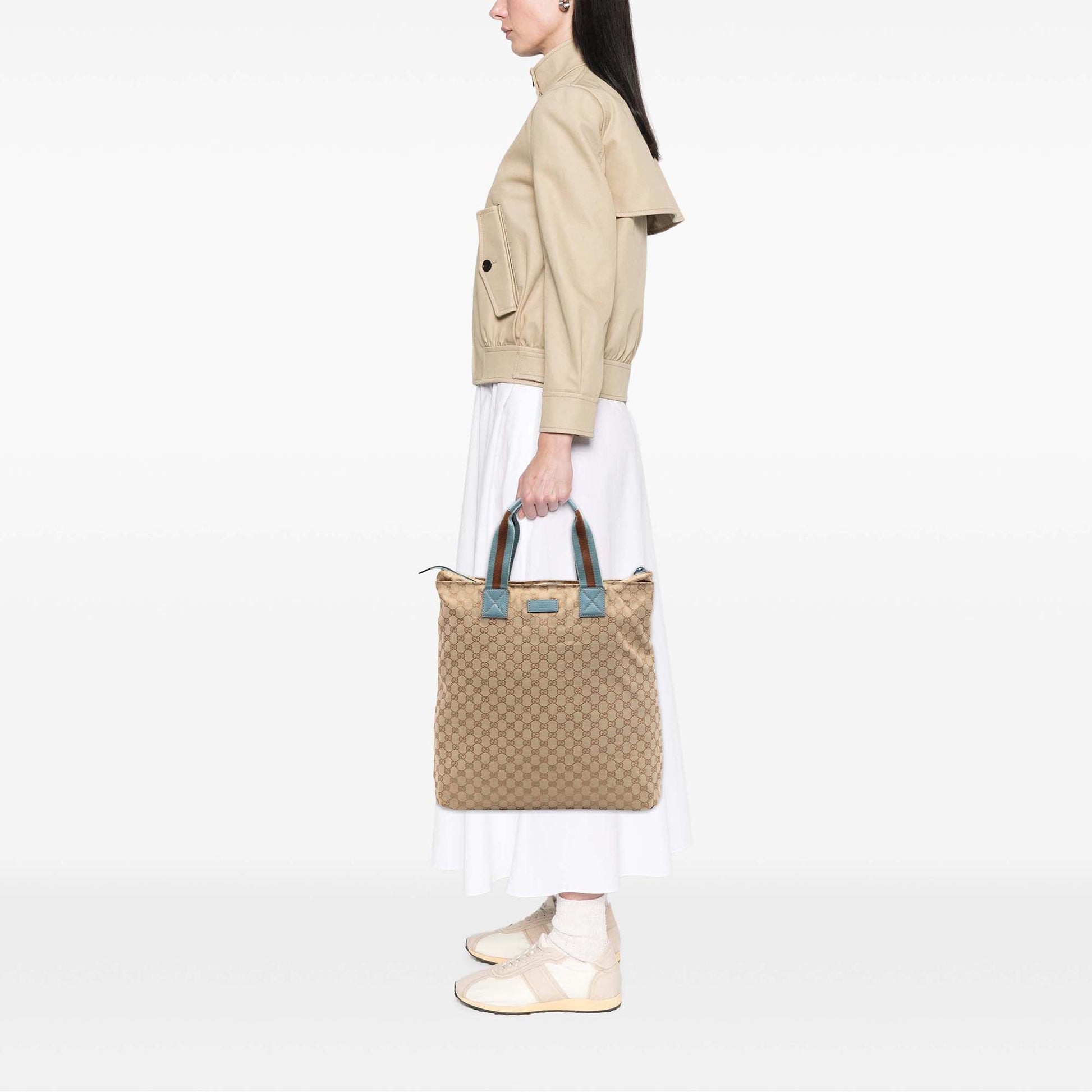 Gucci GG Canvas Web Vertical Tote