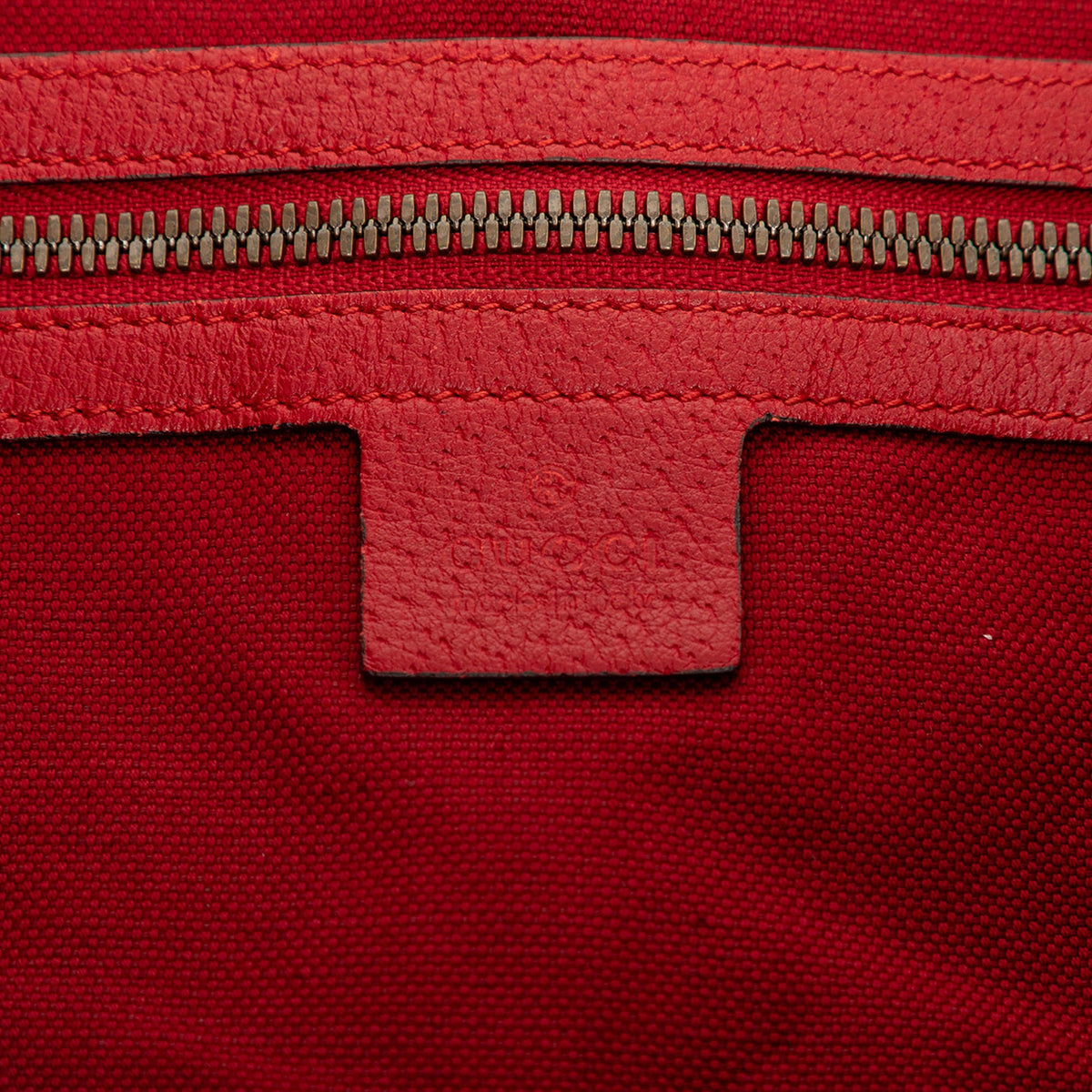 Gucci Canvas Baiadera Striped Tote — Red
