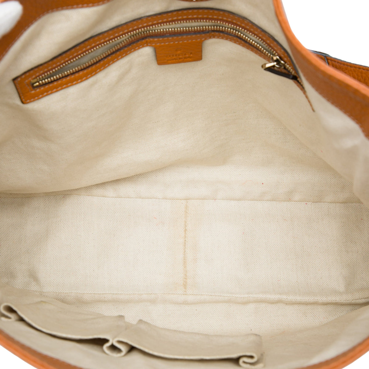 Gucci Medium Pebbled Calfskin Web Heritage Shoulder Bag — Brown