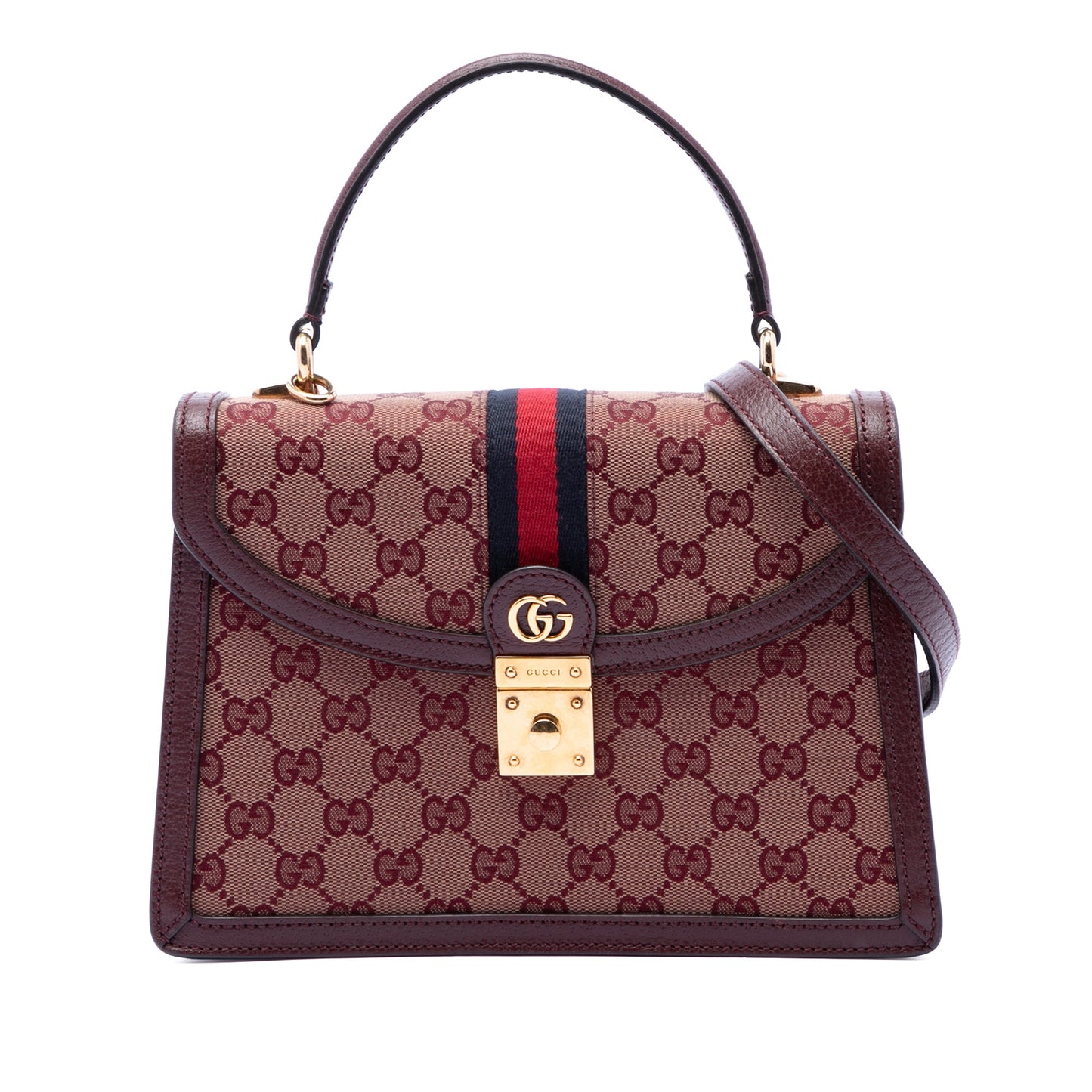 Gucci Small GG Canvas Web Ophidia Top Handle Flap