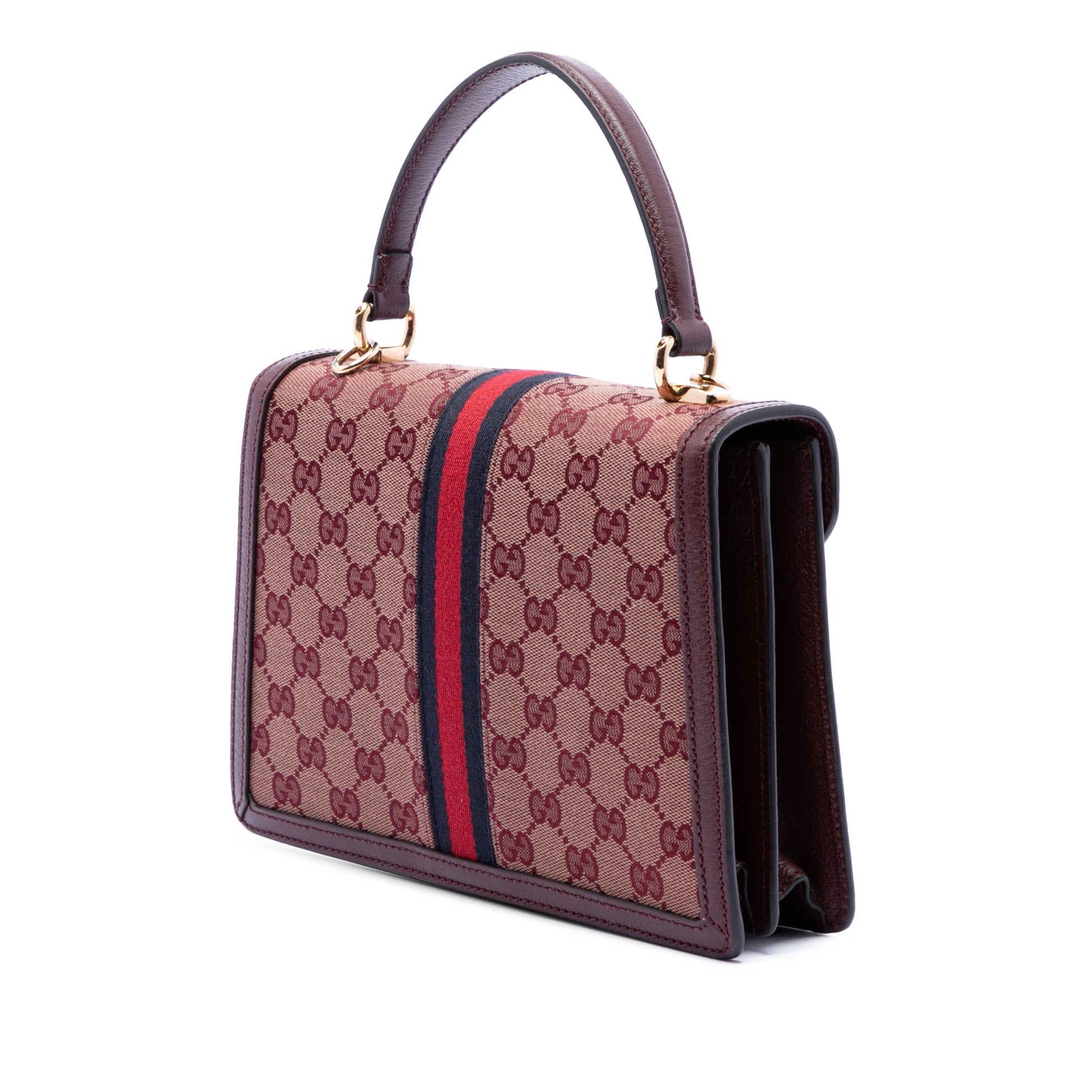 Gucci Small GG Canvas Web Ophidia Top Handle Flap