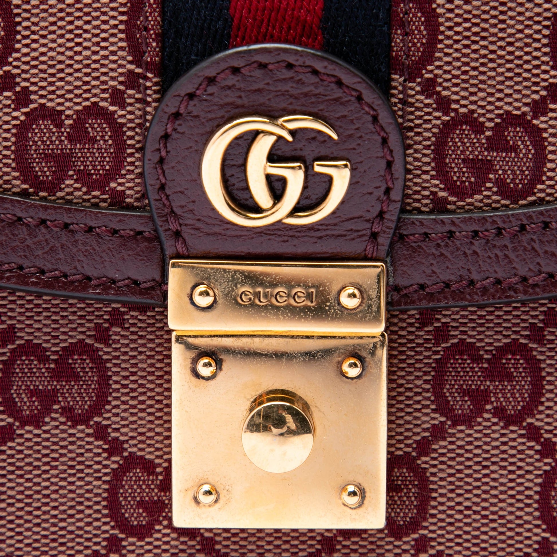 Gucci Small GG Canvas Web Ophidia Top Handle Flap