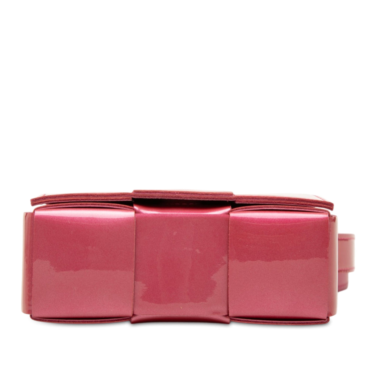 Bottega Veneta Extra Mini Patent Intrecciato Cassette Crossbody — Pink