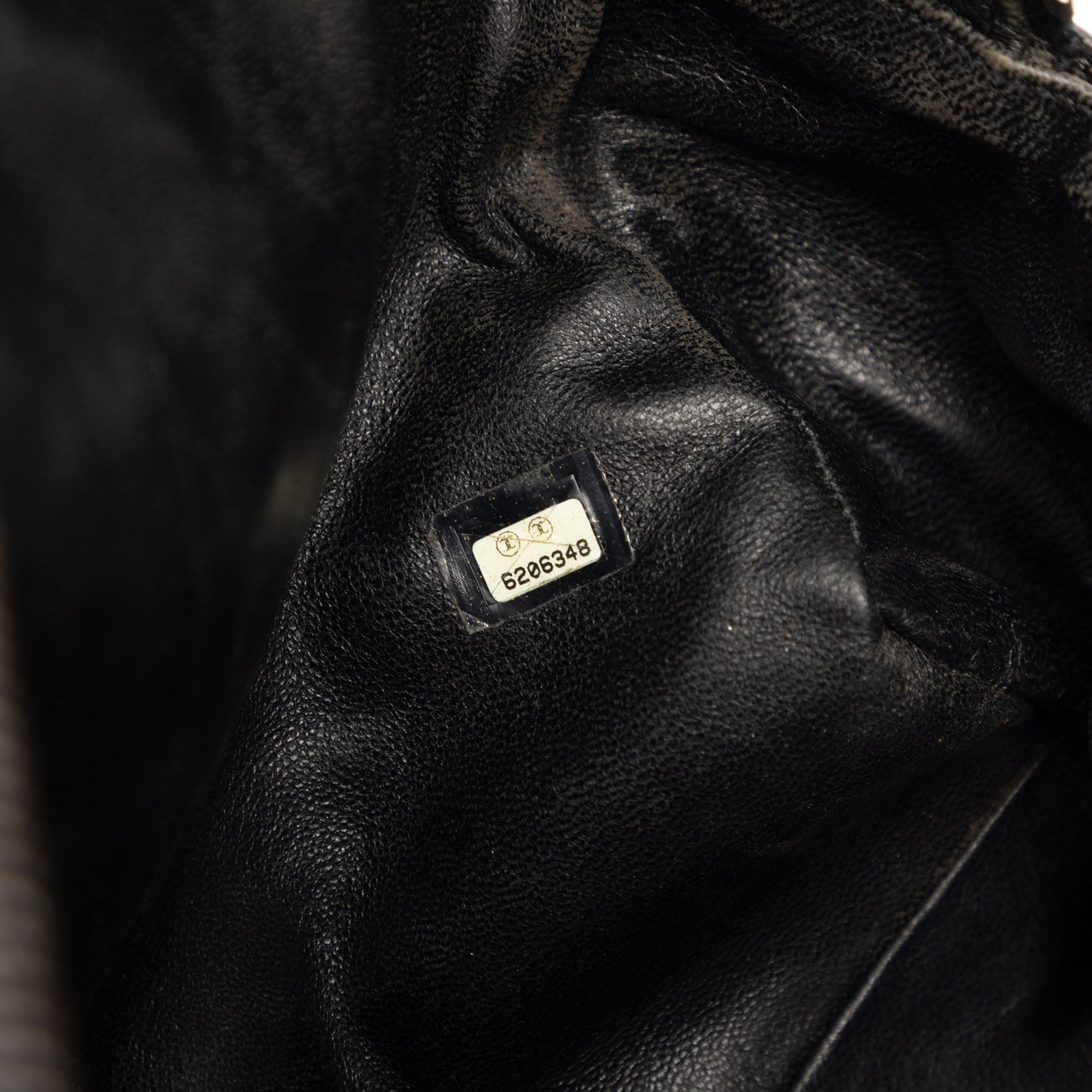 Chanel Large Quilted Caviar and Patent Logo Bowler Bag