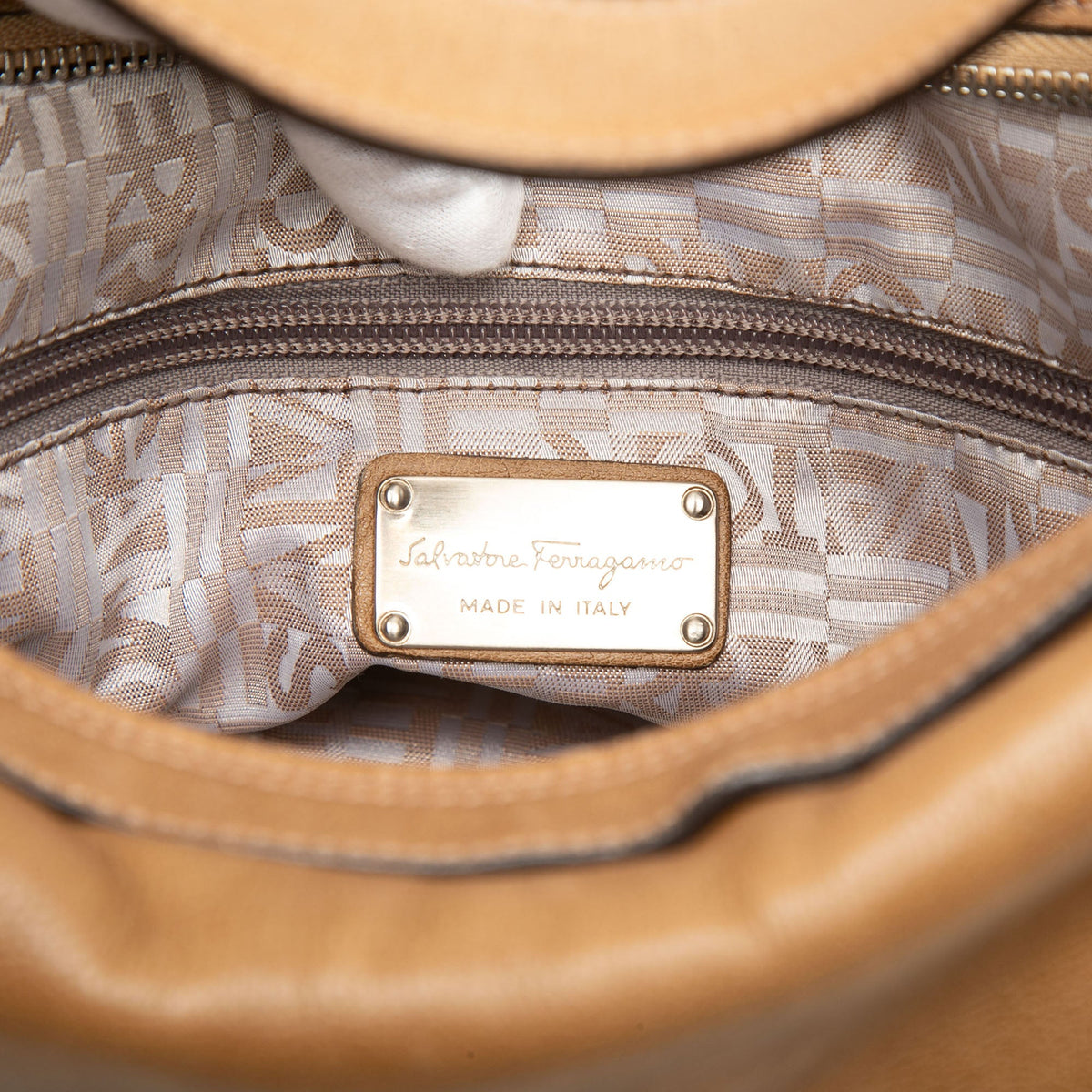 Ferragamo Calfskin Gancini Shoulder Bag