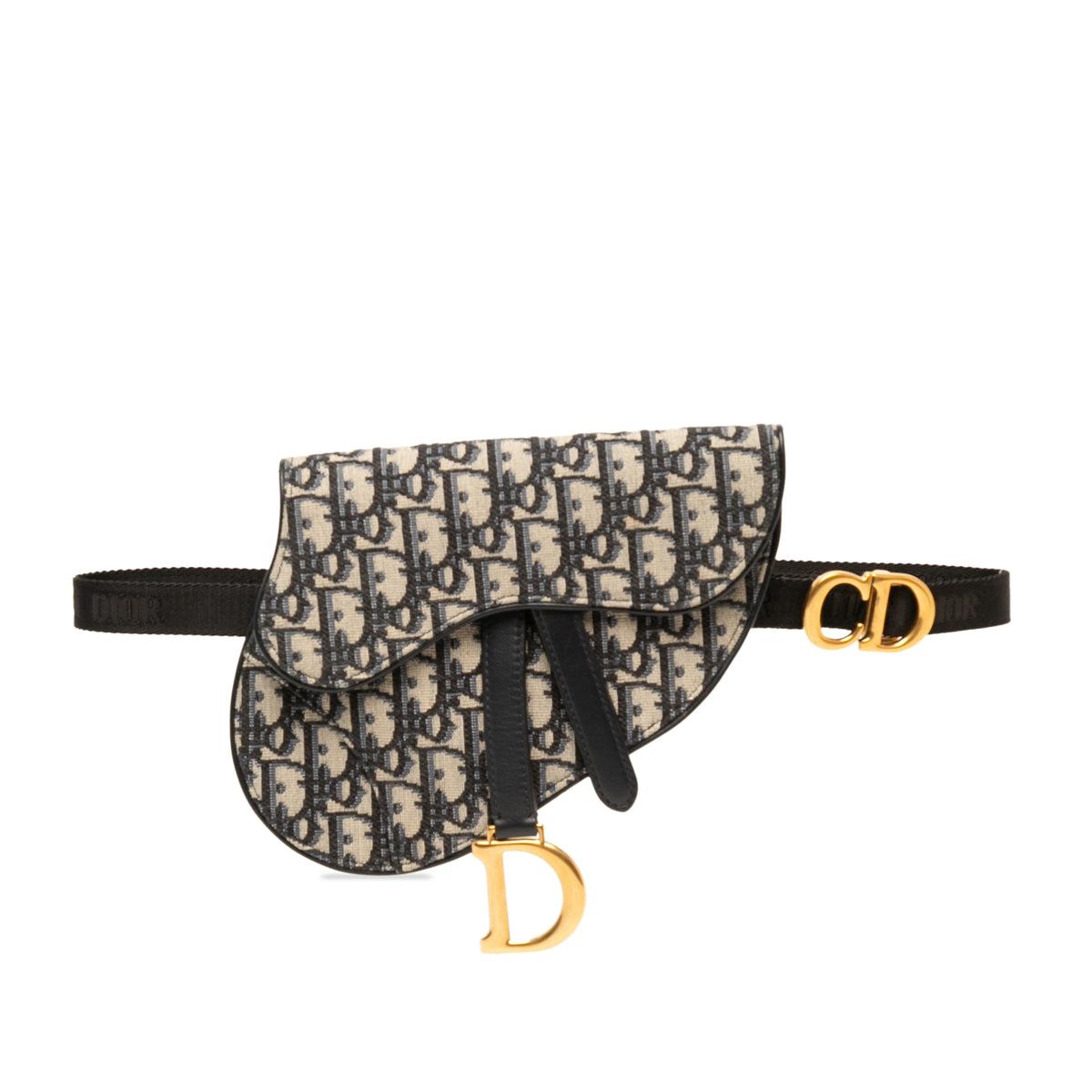 Dior Oblique Canvas Saddle Belt Bag — Blue