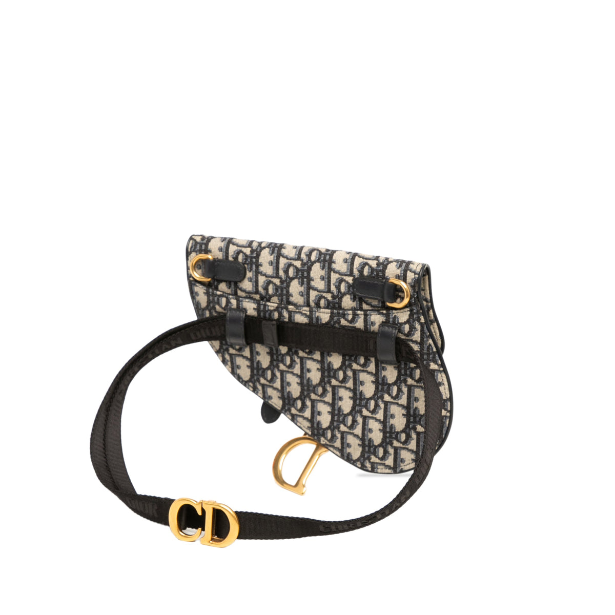 Dior Oblique Canvas Saddle Belt Bag — Blue