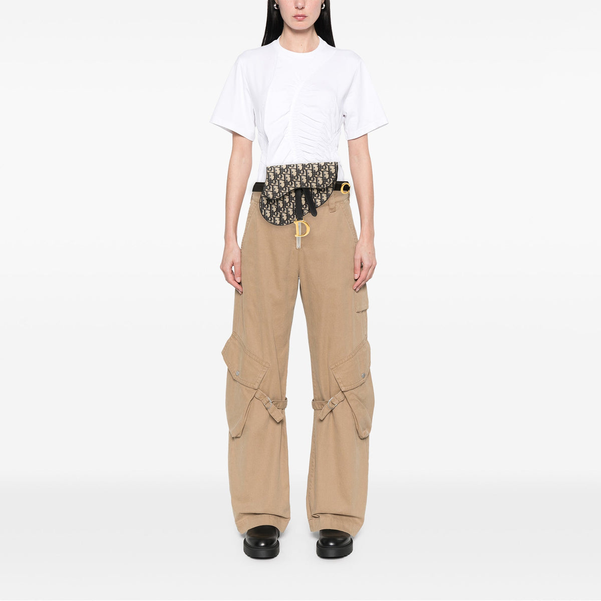 Dior Oblique Canvas Saddle Belt Bag — Blue