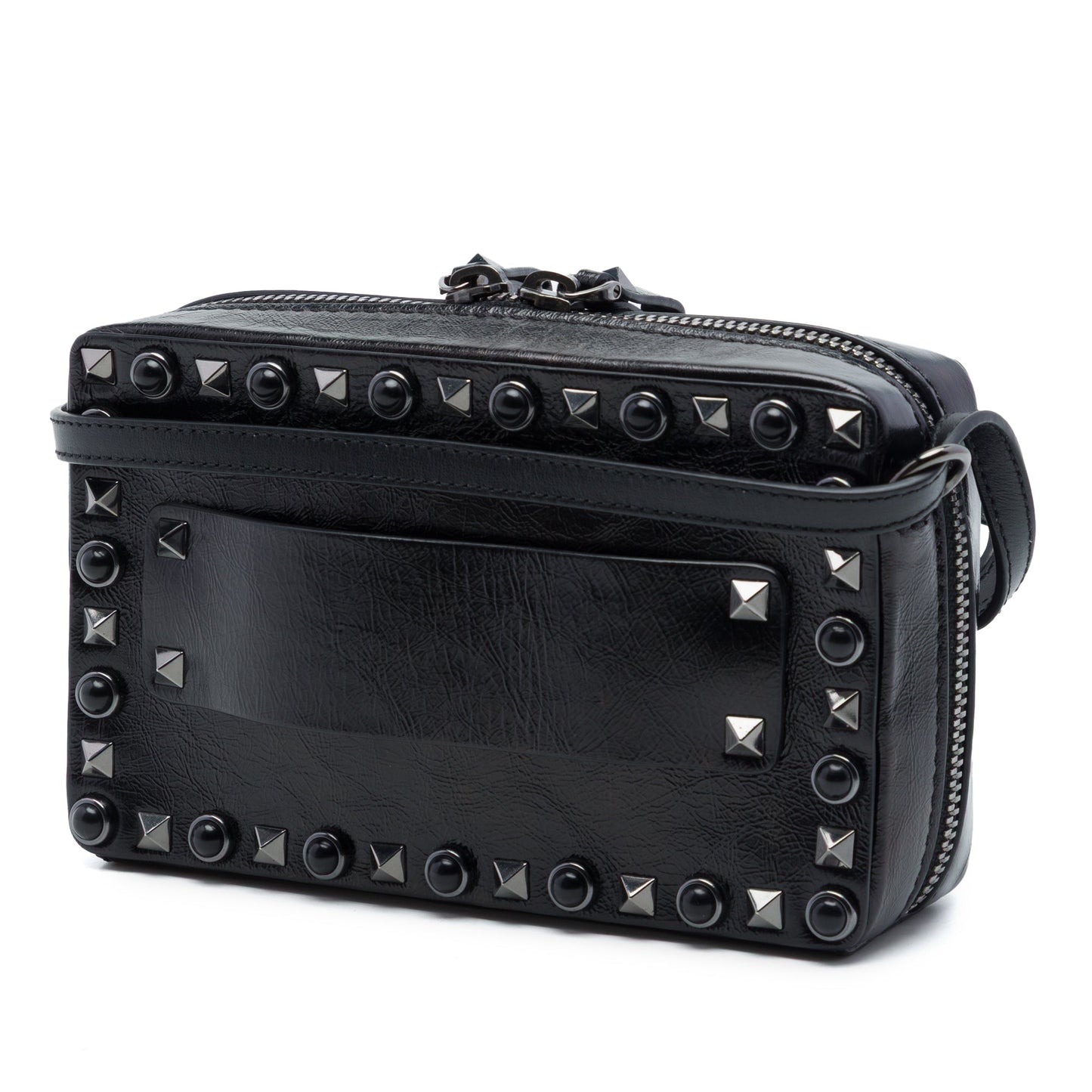 Valentino Textured Leather Rolling Rockstud Camera Bag