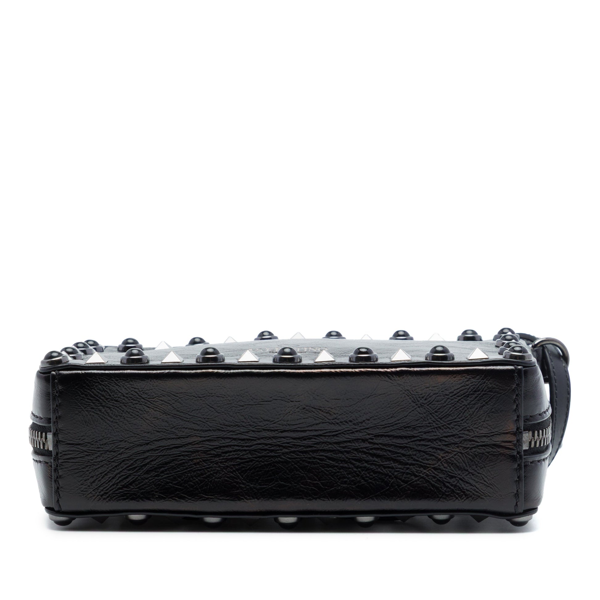 Valentino Textured Leather Rolling Rockstud Camera Bag