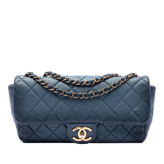 Chanel CC Quilted Calfskin Ombre Flap — Blue