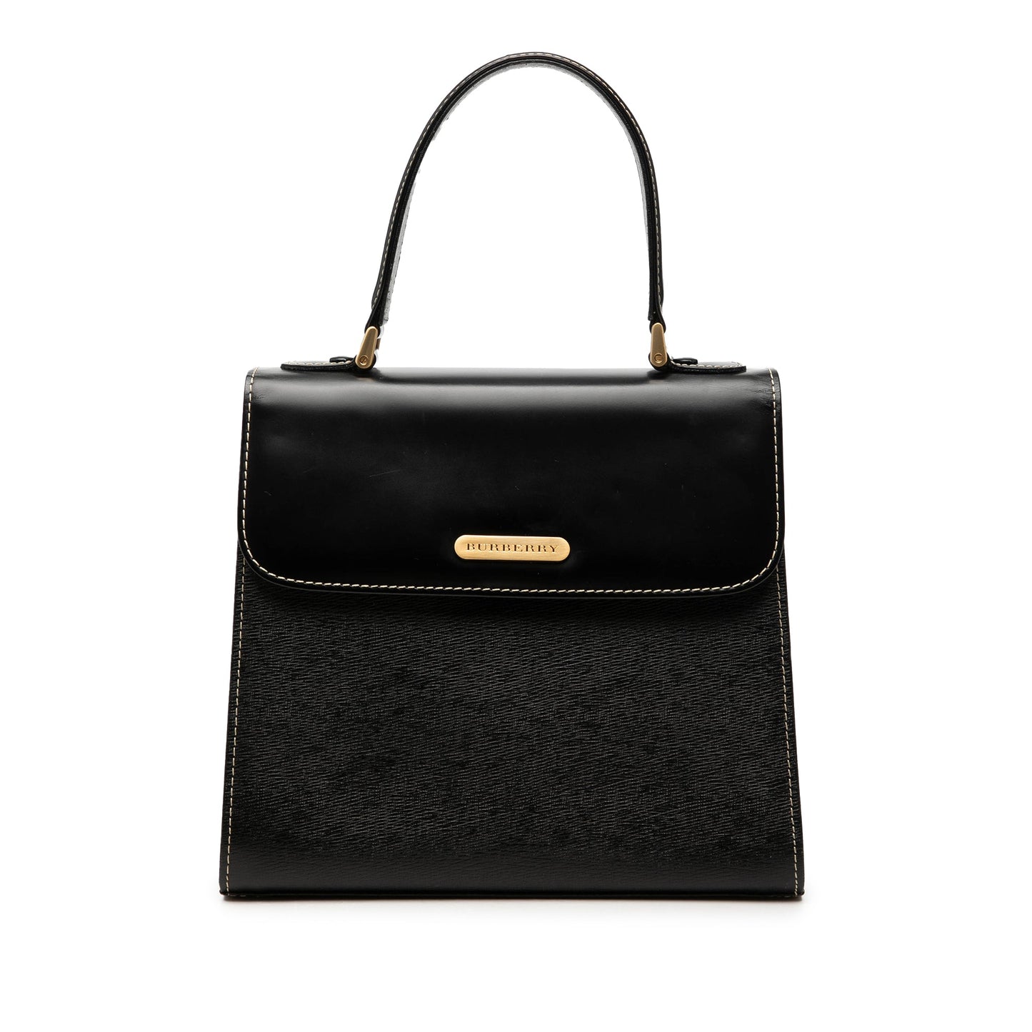 Burberry Leather Top Handle Bag