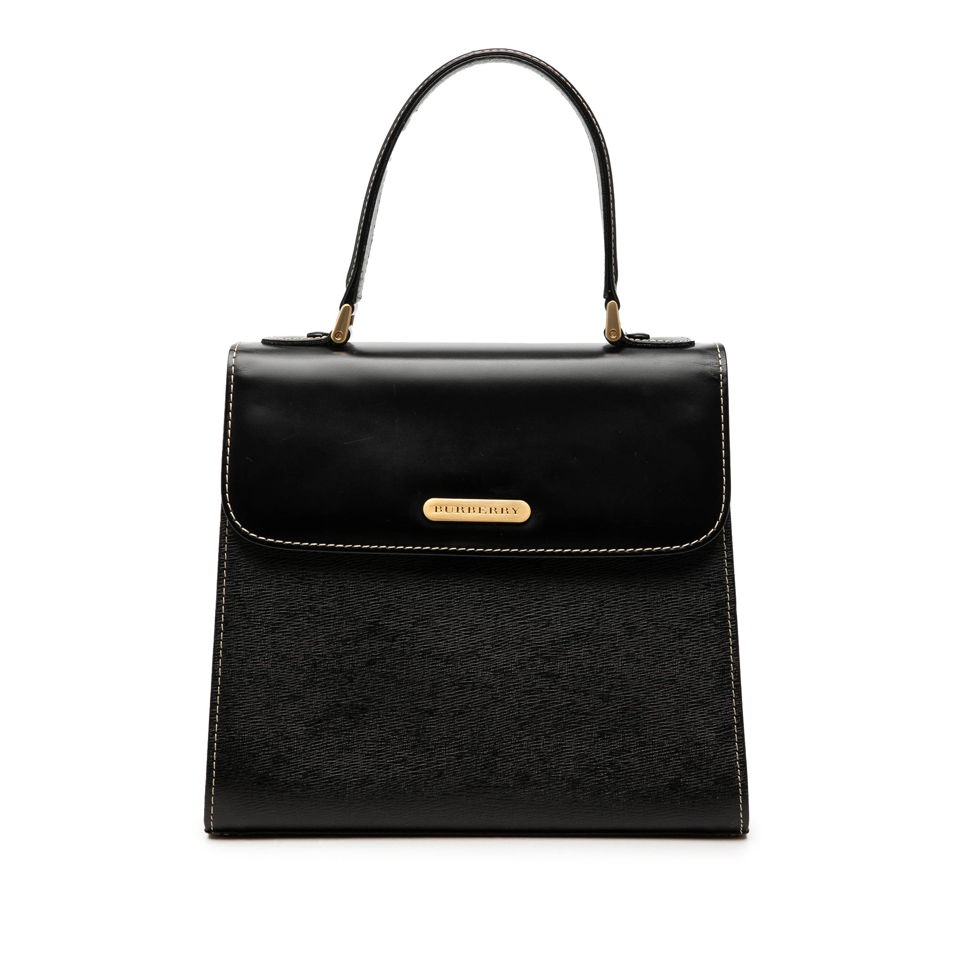 Burberry Leather Top Handle Bag