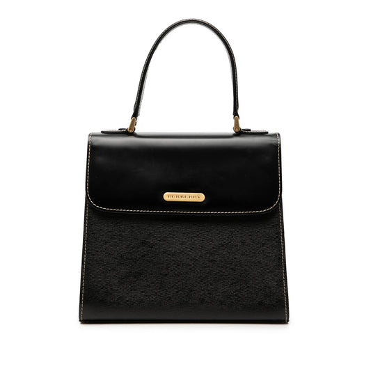 Burberry Leather Top Handle Bag