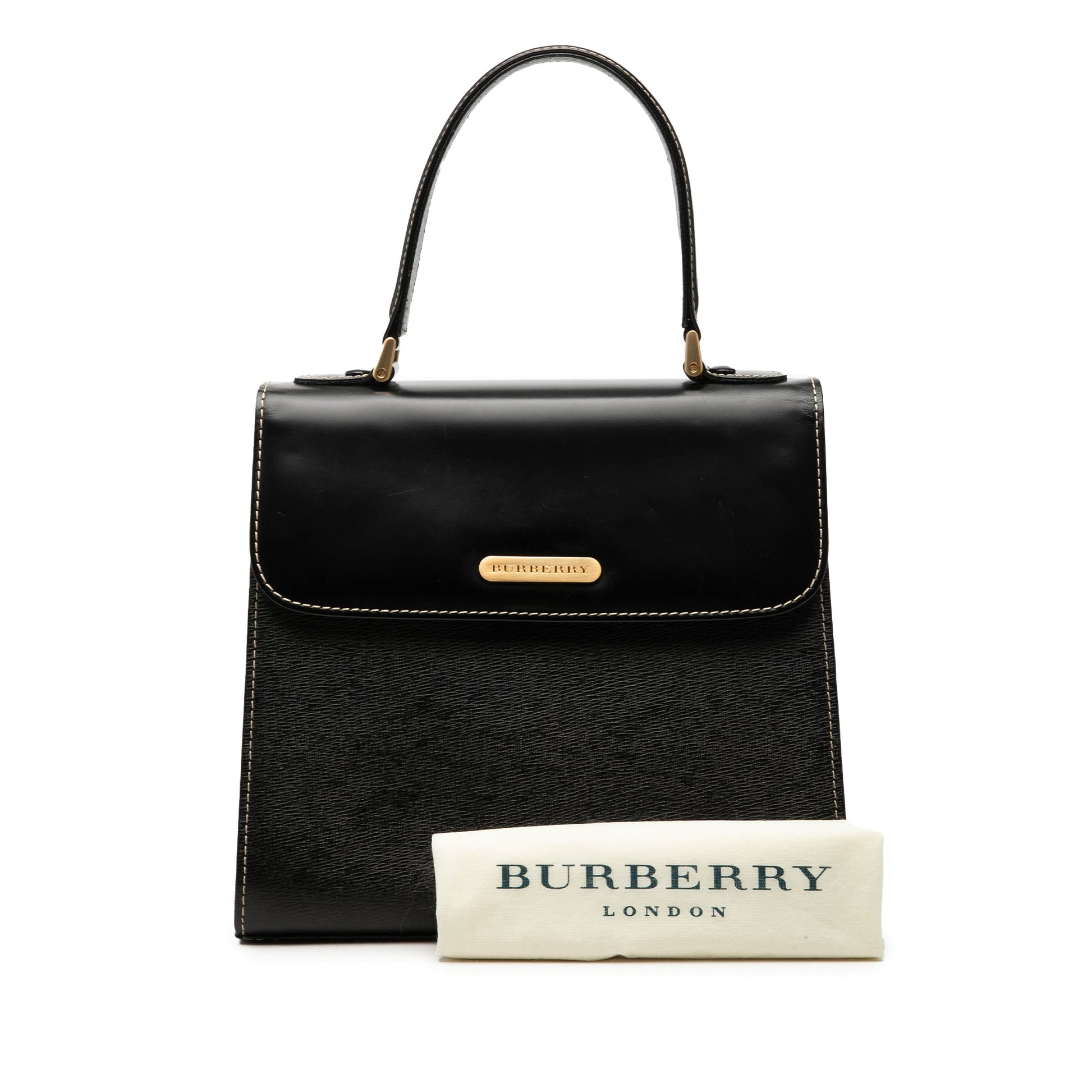 Burberry Leather Top Handle Bag