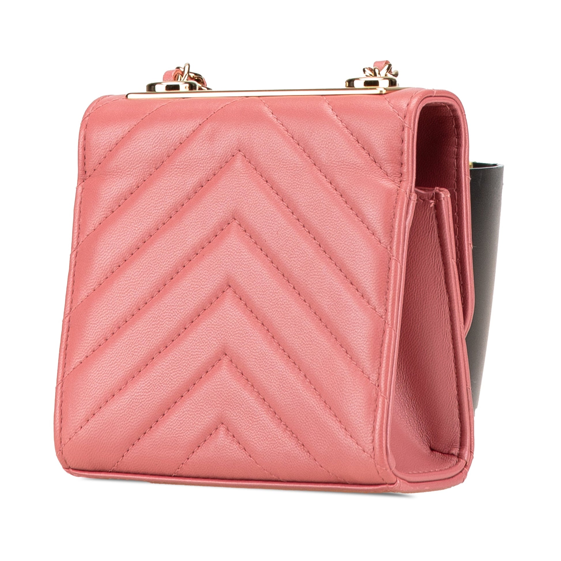 Chanel Mini Chevron Lambskin Trendy CC Chain Wallet