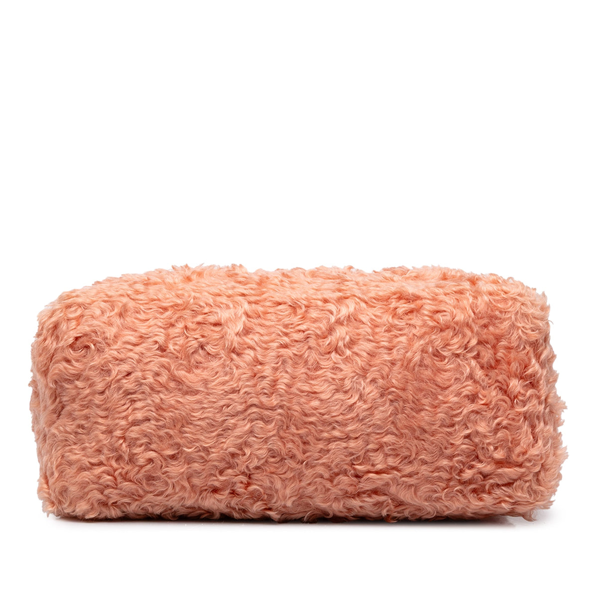 Miu Miu Eco Shearling Crystal Chain Tote — Pink