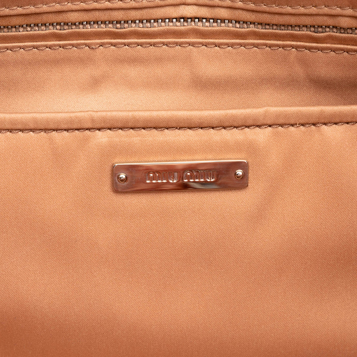 Miu Miu Eco Shearling Crystal Chain Tote — Pink