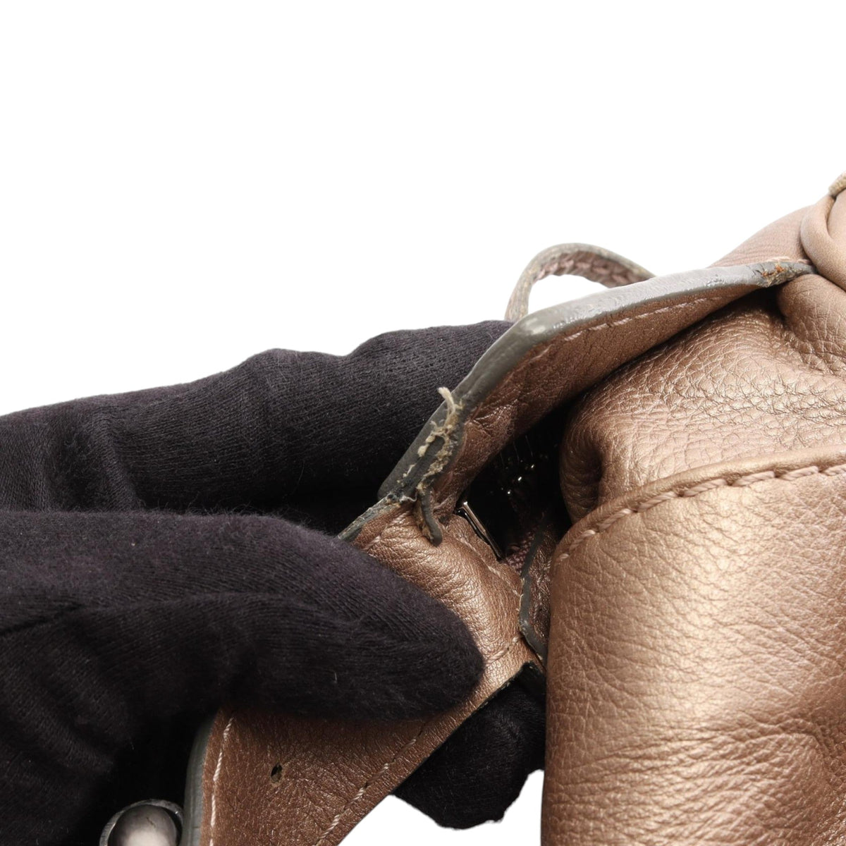 Chloé Metallic Leather Paddington — Gold