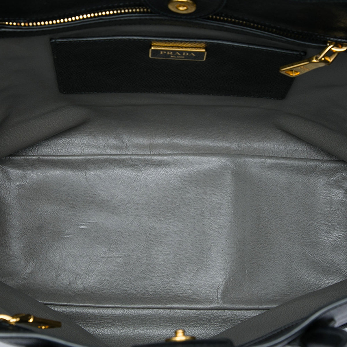 Prada Saffiano Side Zip Convertible Tote — Black