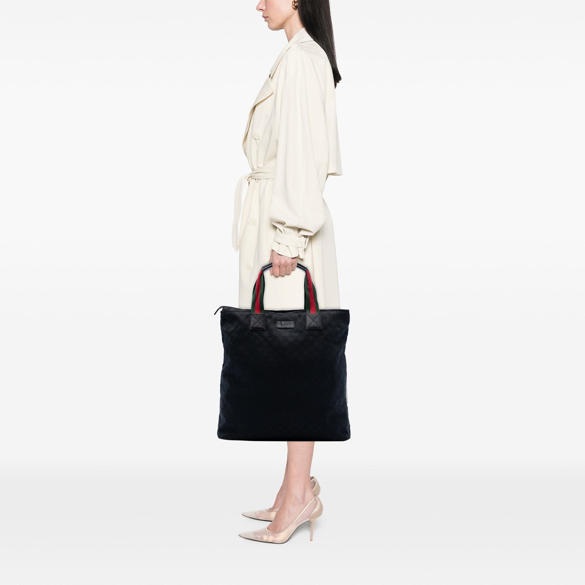 Gucci GG Canvas Web Vertical Tote