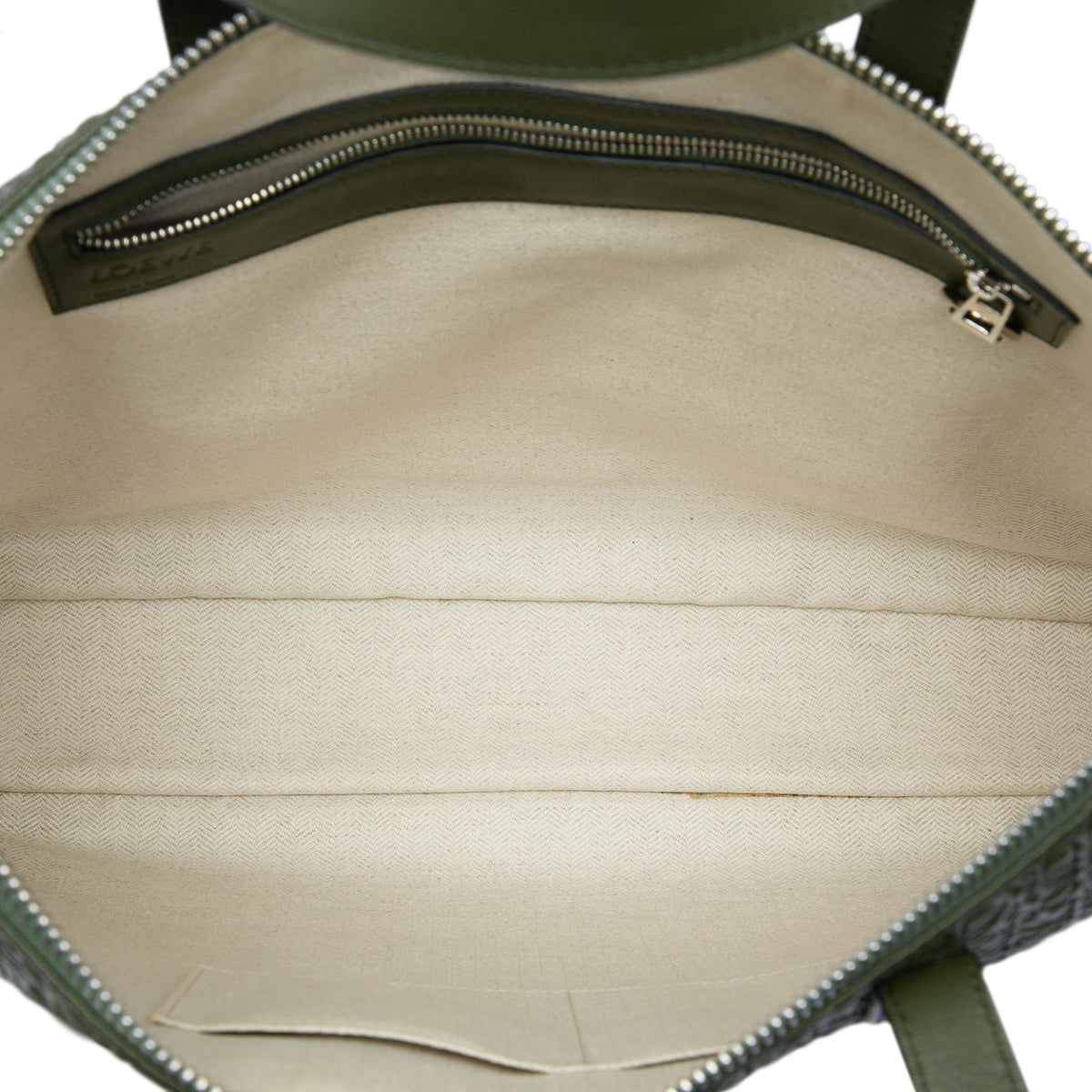 LOEWE Anagram Embossed Leather Toledo Briefcase — Green