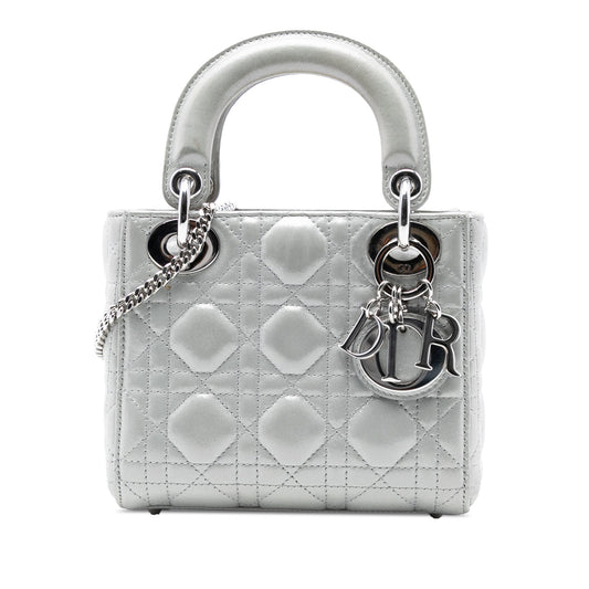 Dior Mini Iridescent Lambskin Cannage Lady Dior