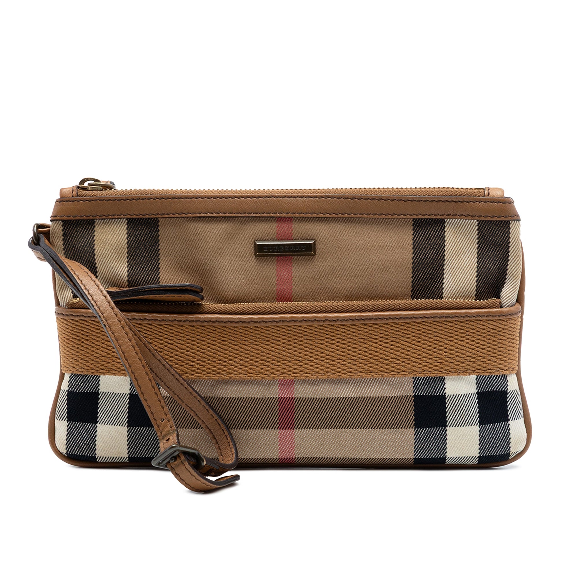 Burberry House Check Canvas Wristlet Clutch