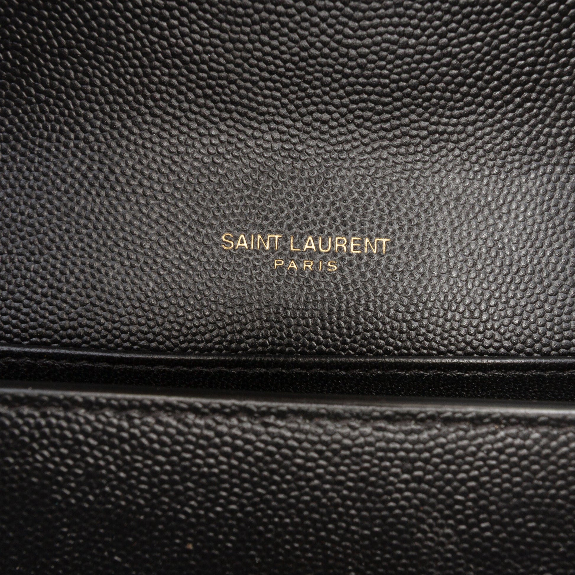 Saint Laurent Grain De Poudre Monogram Cassandra Chain Wallet