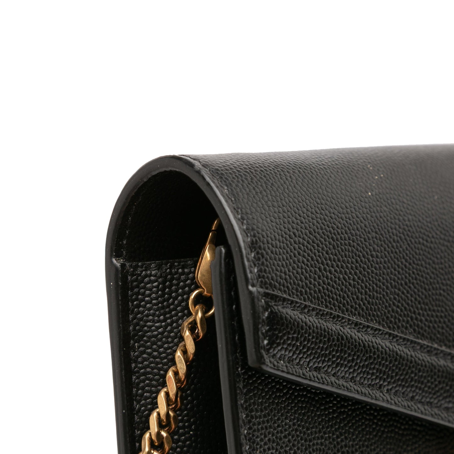 Saint Laurent Grain De Poudre Monogram Cassandra Chain Wallet