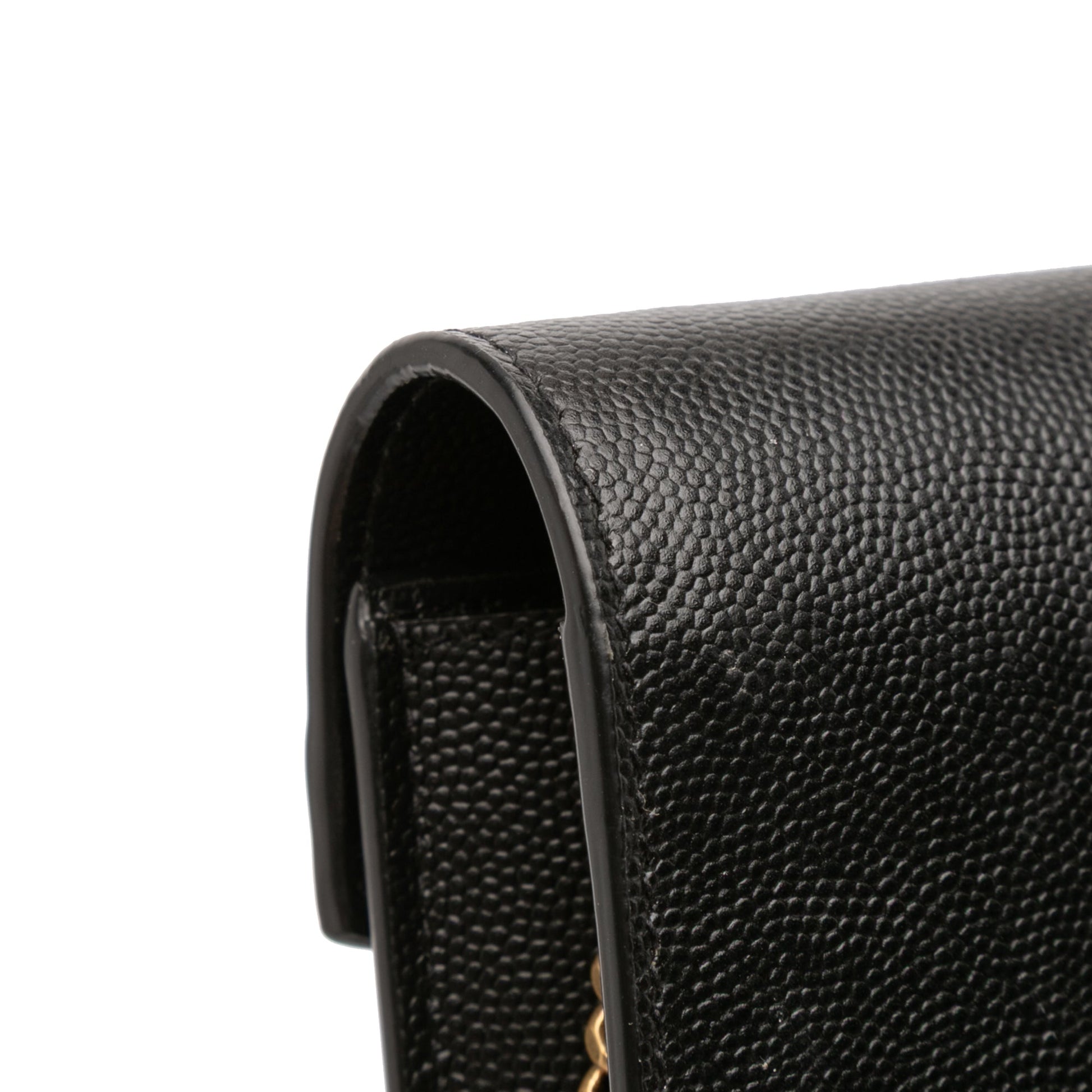 Saint Laurent Grain De Poudre Monogram Cassandra Chain Wallet