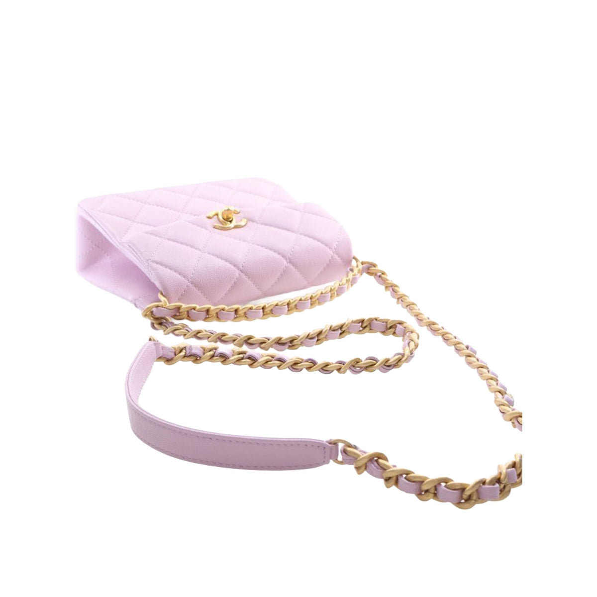 Chanel Mini Quilted Caviar 31 Rue Cambon Top Handle Bag — Purple